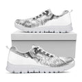 Black And White German Shepherd Print White Running Shoes