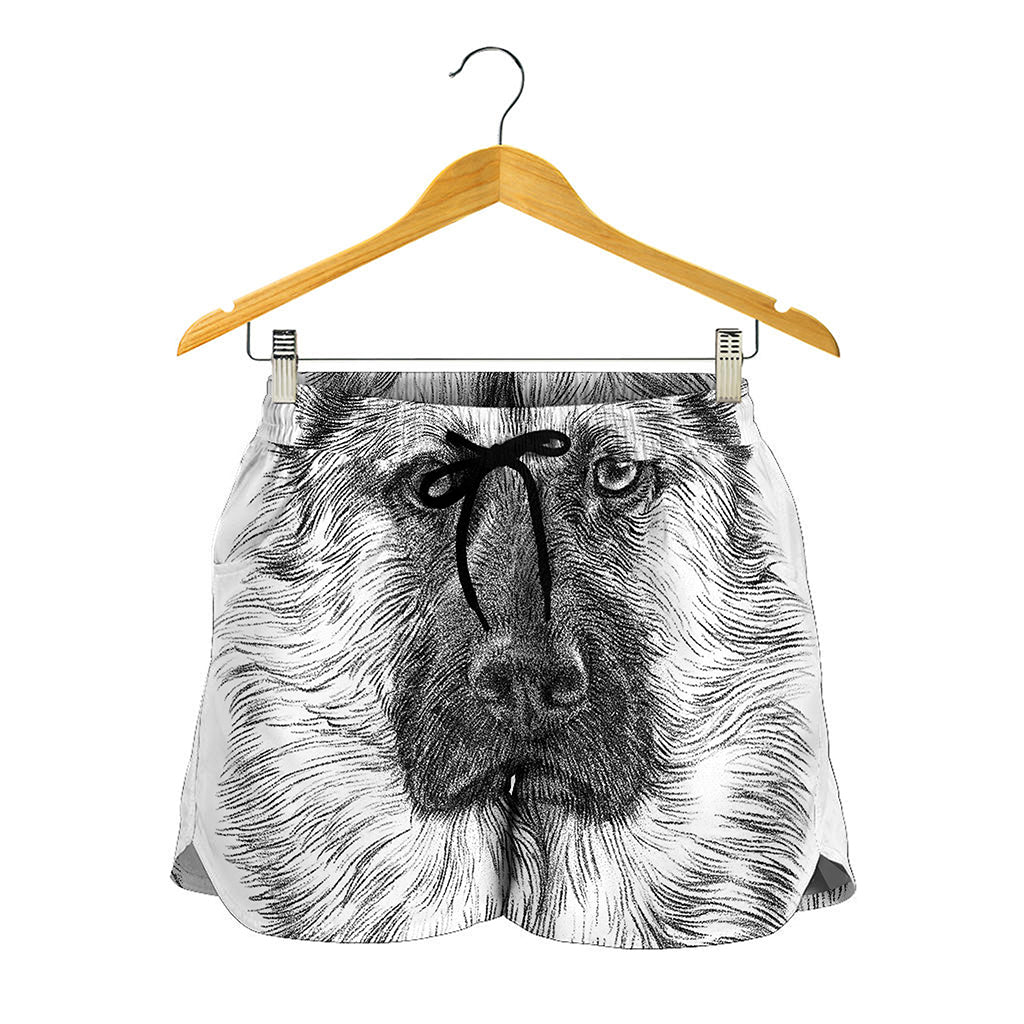 Black And White German Shepherd Print Women's Shorts