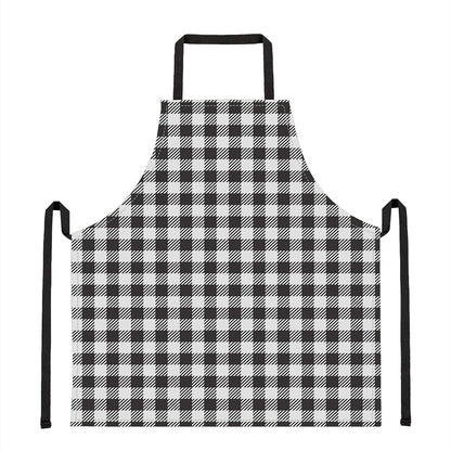 Black And White Gingham Pattern Print Apron