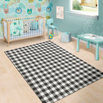Black And White Gingham Pattern Print Area Rug