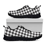 Black And White Gingham Pattern Print Black Sneakers