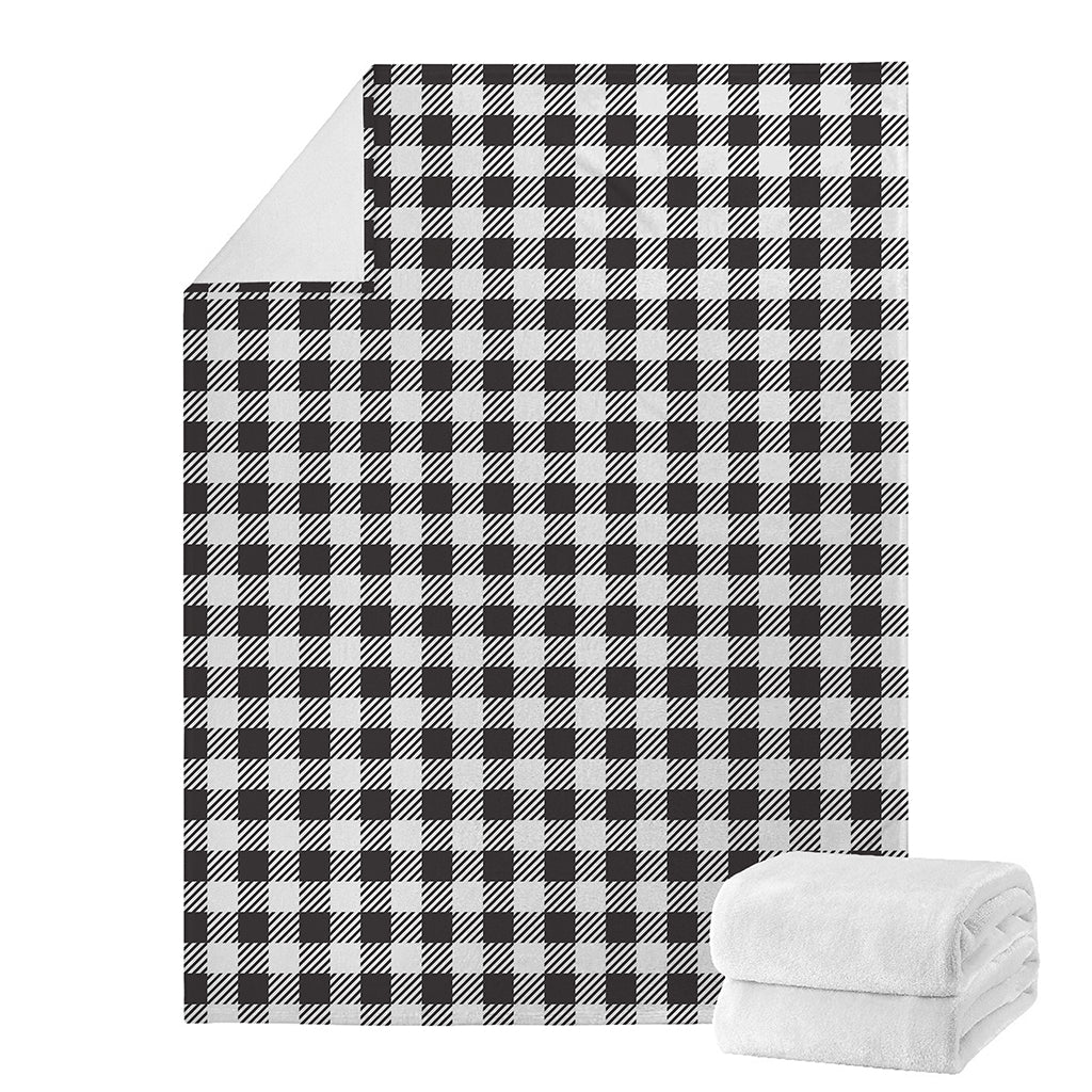 Black And White Gingham Pattern Print Blanket