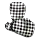 Black And White Gingham Pattern Print Boxing Gloves