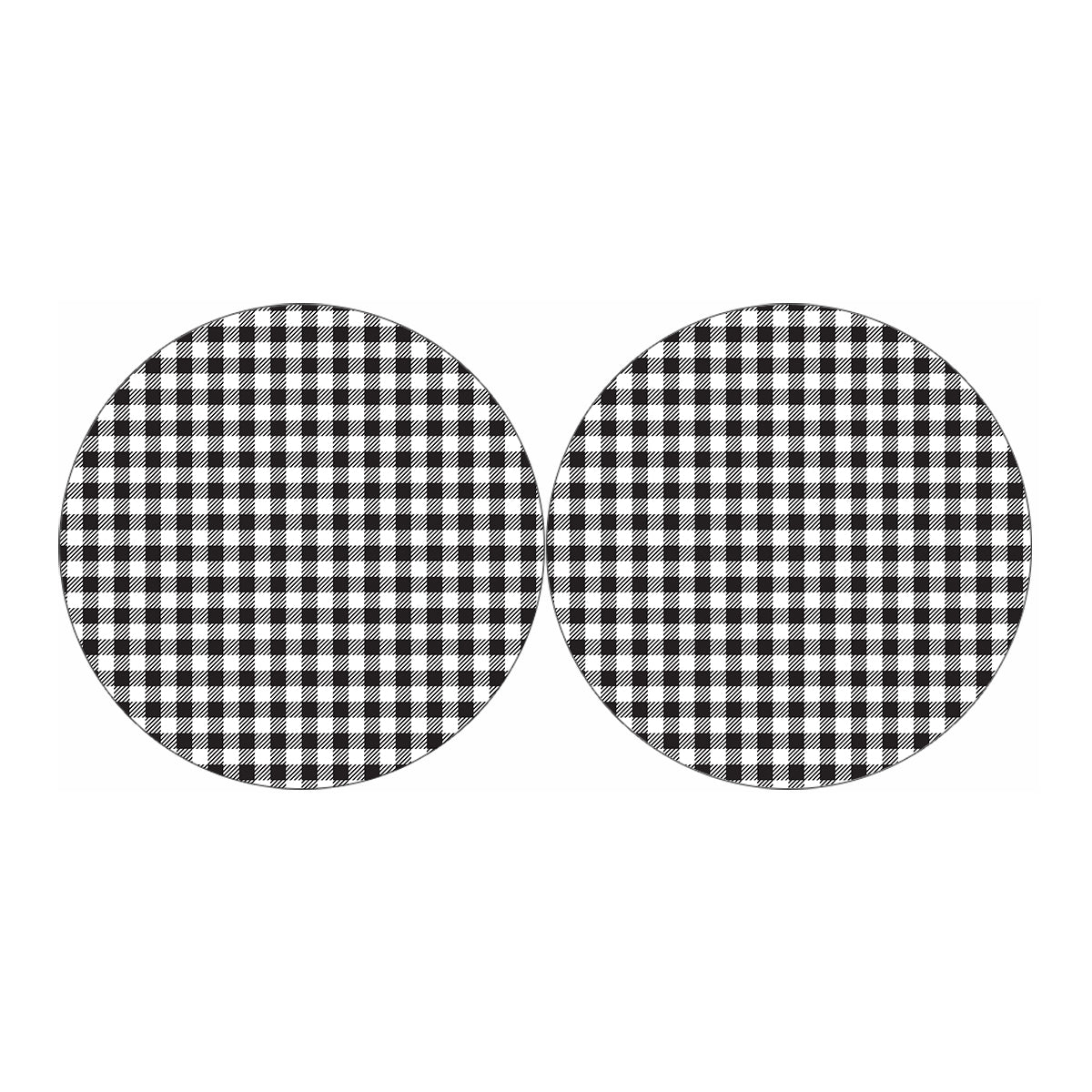 Black And White Gingham Pattern Print Car Coasters