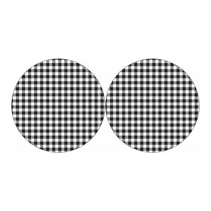 Black And White Gingham Pattern Print Car Coasters