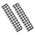Black And White Gingham Pattern Print Car Seat Belt Covers