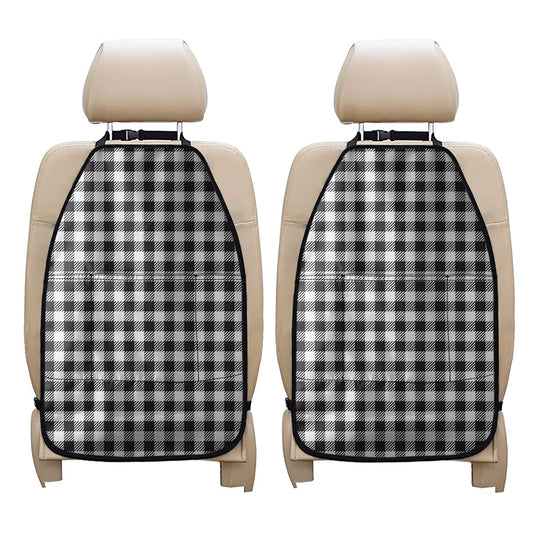 Black And White Gingham Pattern Print Car Seat Organizers