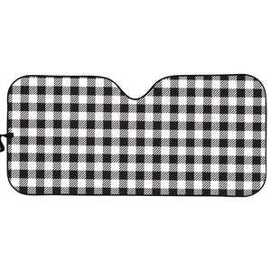 Black And White Gingham Pattern Print Car Sun Shade