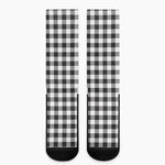 Black And White Gingham Pattern Print Crew Socks