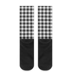 Black And White Gingham Pattern Print Crew Socks