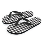 Black And White Gingham Pattern Print Flip Flops