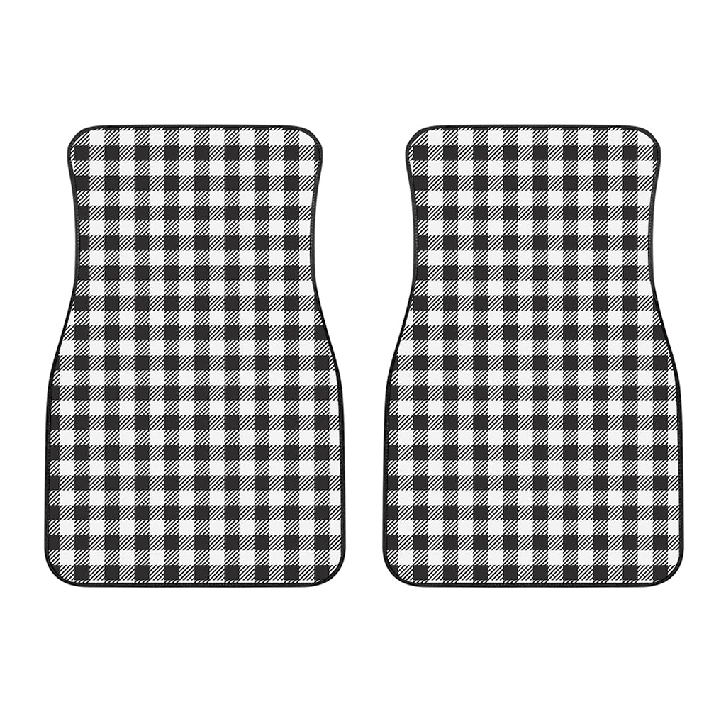 Black And White Gingham Pattern Print Front Car Floor Mats