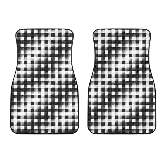 Black And White Gingham Pattern Print Front Car Floor Mats