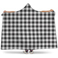Black And White Gingham Pattern Print Hooded Blanket