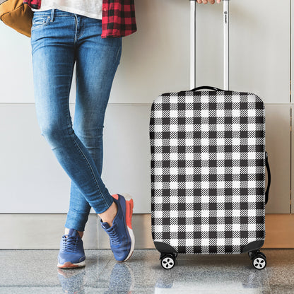 Black And White Gingham Pattern Print Luggage Cover
