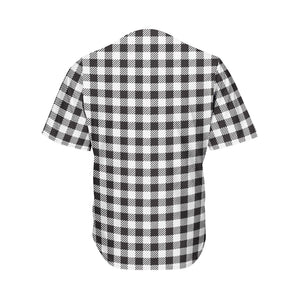 Black And White Gingham Pattern Print Men's Baseball Jersey