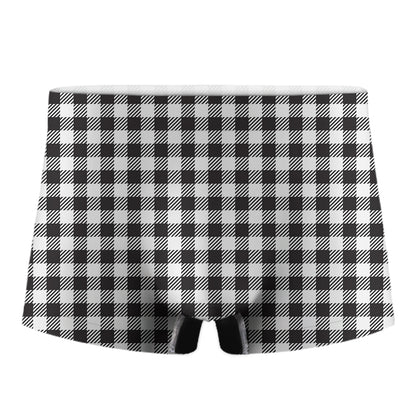 Black And White Gingham Pattern Print Men's Boxer Briefs