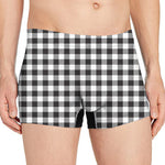 Black And White Gingham Pattern Print Men's Boxer Briefs