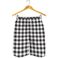 Black And White Gingham Pattern Print Men's Shorts