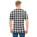 Black And White Gingham Pattern Print Men's T-Shirt