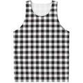 Black And White Gingham Pattern Print Men's Tank Top