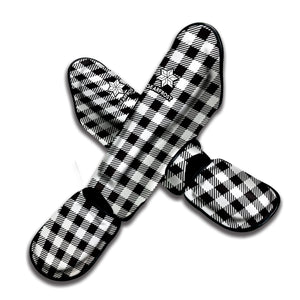 Black And White Gingham Pattern Print Muay Thai Shin Guard