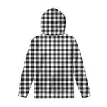 Black And White Gingham Pattern Print Pullover Hoodie