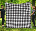 Black And White Gingham Pattern Print Quilt
