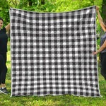 Black And White Gingham Pattern Print Quilt