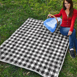 Black And White Gingham Pattern Print Quilt