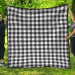 Black And White Gingham Pattern Print Quilt