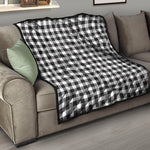 Black And White Gingham Pattern Print Quilt