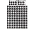 Black And White Gingham Pattern Print Quilt Bed Set