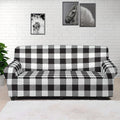 Black And White Gingham Pattern Print Sofa Cover