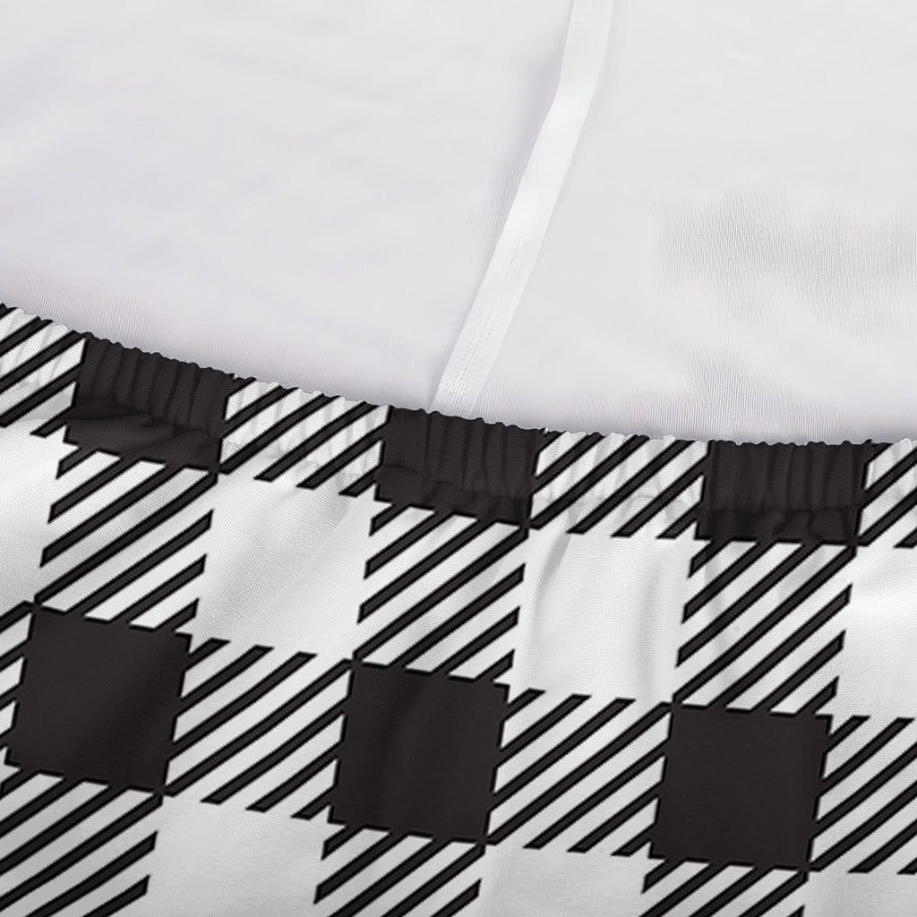 Black And White Gingham Pattern Print Sofa Cover