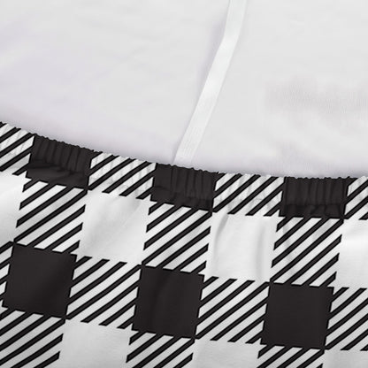 Black And White Gingham Pattern Print Sofa Cover