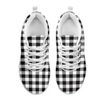 Black And White Gingham Pattern Print White Sneakers
