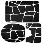Black And White Giraffe Pattern Print 3 Piece Bath Mat Set