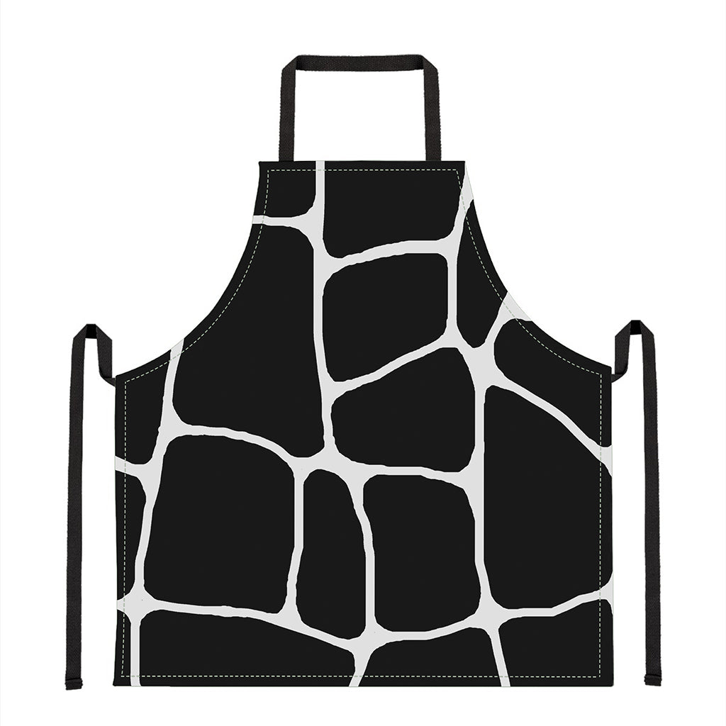 Black And White Giraffe Pattern Print Apron