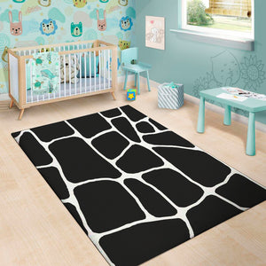 Black And White Giraffe Pattern Print Area Rug