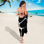 Black And White Giraffe Pattern Print Beach Sarong Wrap