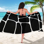 Black And White Giraffe Pattern Print Beach Sarong Wrap