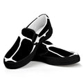 Black And White Giraffe Pattern Print Black Slip On Sneakers