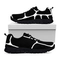 Black And White Giraffe Pattern Print Black Running Shoes