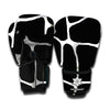 Black And White Giraffe Pattern Print Boxing Gloves