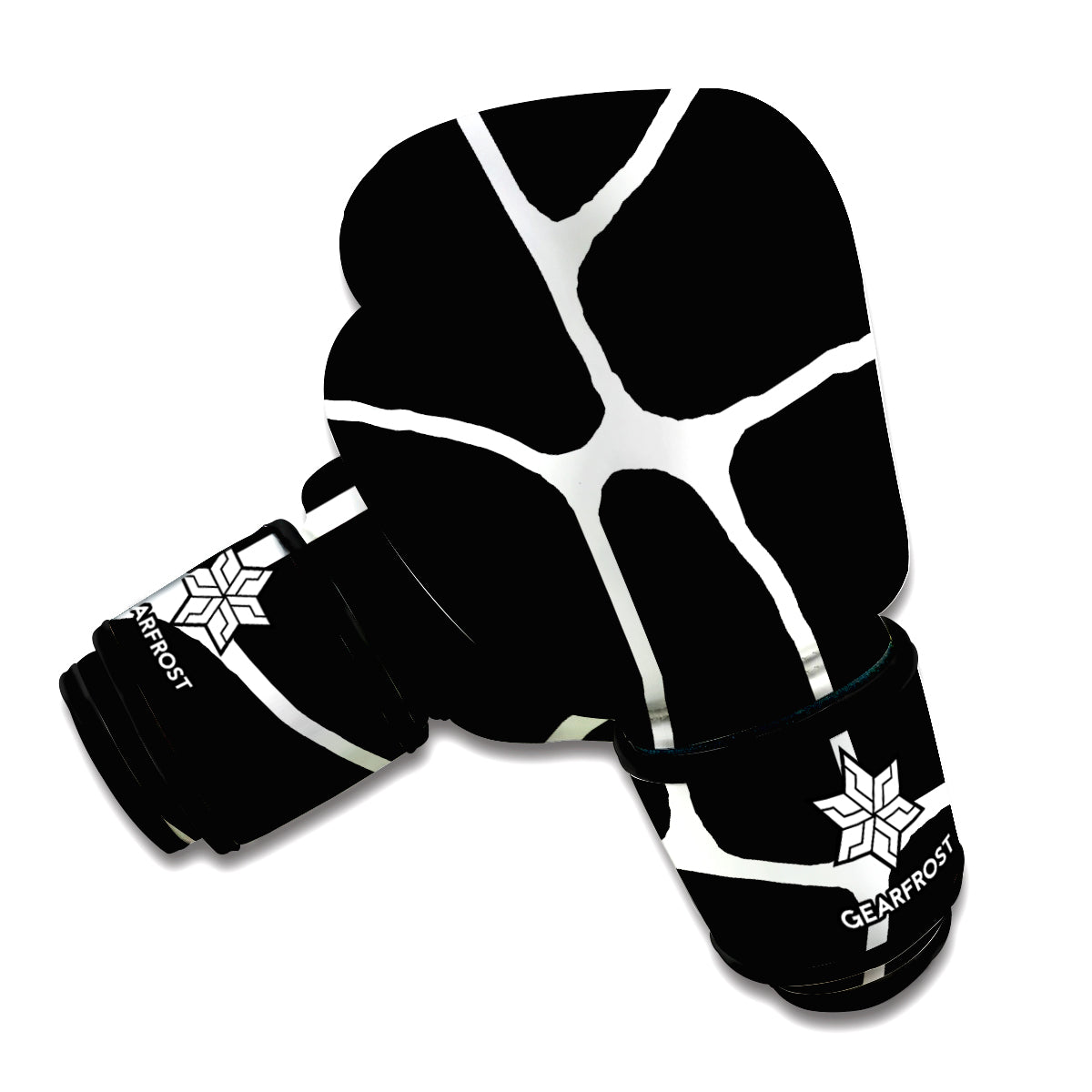 Black And White Giraffe Pattern Print Boxing Gloves
