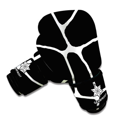 Black And White Giraffe Pattern Print Boxing Gloves