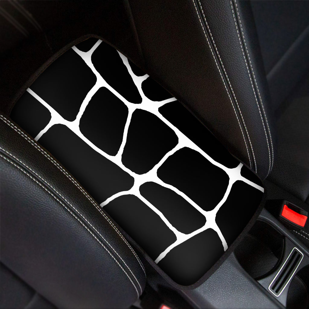 Black And White Giraffe Pattern Print Car Center Console Cover