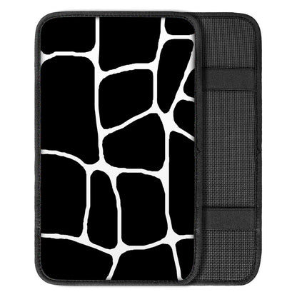 Black And White Giraffe Pattern Print Car Center Console Cover