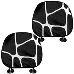 Black And White Giraffe Pattern Print Car Headrest Covers